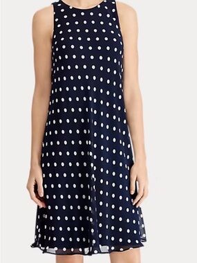 Lauren Ralph Lauren sleeveless midi navy midi dress size 12